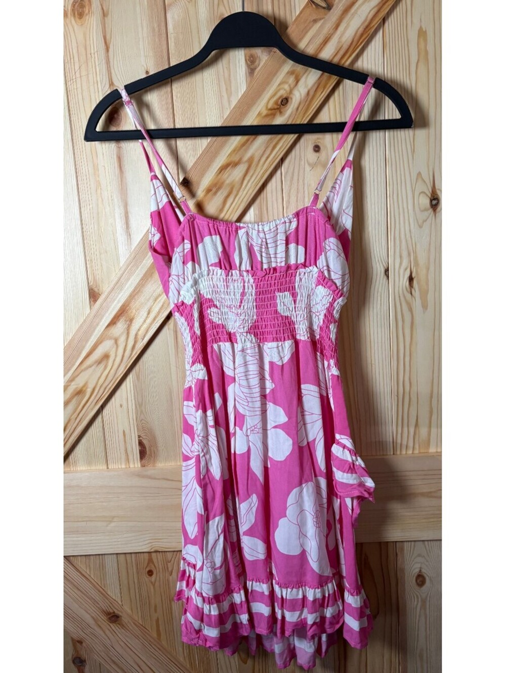 Ocean Drive Pink and White Floral Mini Sundress Size S